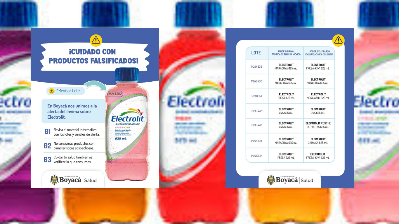 ALERTA EN BOYACÁ POR ELECTROLIT FALSIFICADO: PIDEN EXTREMAR CUIDADOS AL COMPRAR