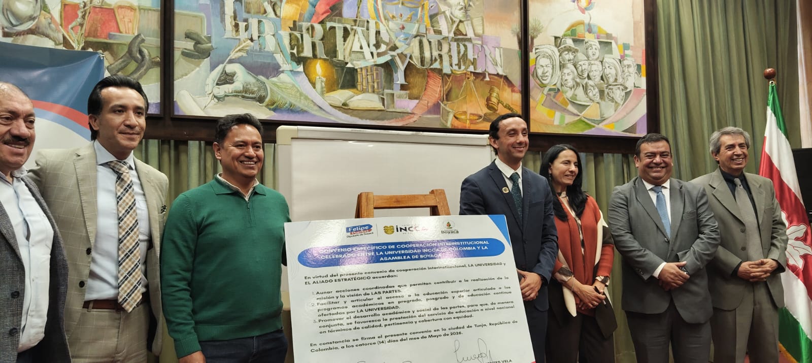 Asamblea de Boyacá firma convenio con la Universidad INCCA para beneficiar a trabajadores y sus familias