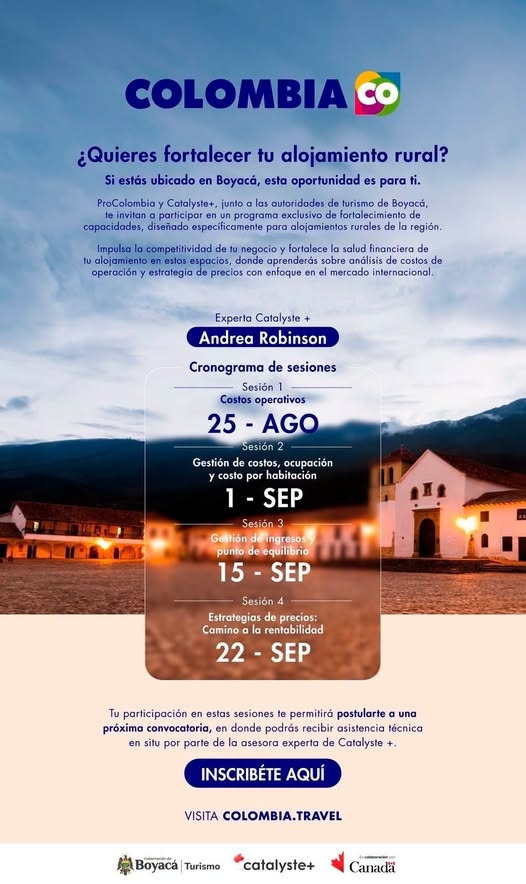 Alojamientos rurales de Boyacá podrán acceder a programa de capacitación con Canadá